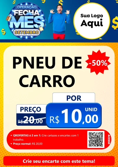 Modelo de Cartaz para Cartaz A4 Vertical com o tema Operação Fecha Mês Setembro para Auto peças