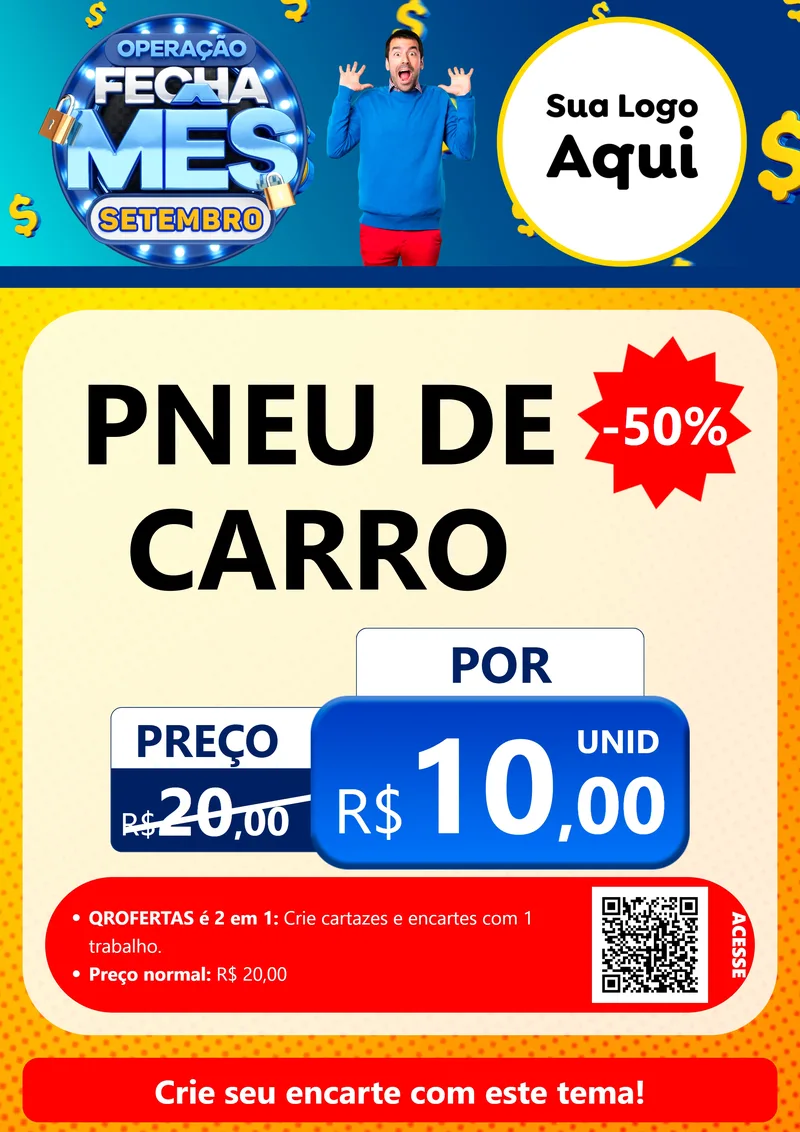 Modelo de Cartaz para Cartaz A4 Vertical com o tema Operação Fecha Mês Setembro para Auto peças
