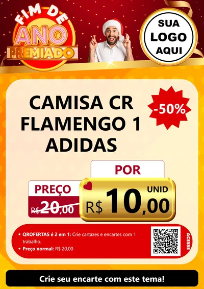 Modelo de Cartaz para Cartaz A4 Vertical com o tema Fim de Ano Premiado para Roupas e acessórios