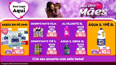 Modelo de TV para TV Horizontal com o tema Mês das Mães para Produtos de Limpeza