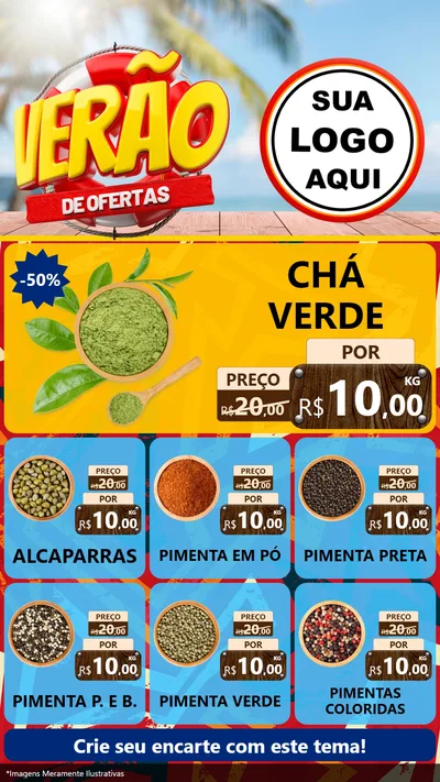 Modelo de Rede Social para Stories com o tema Verão de Ofertas para Produtos Naturais