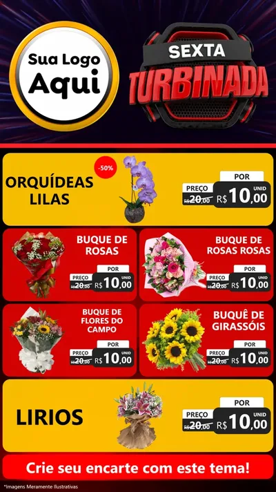 Modelo de TV para TV Vertical com o tema Sexta Turbinada para Floricultura e jardim