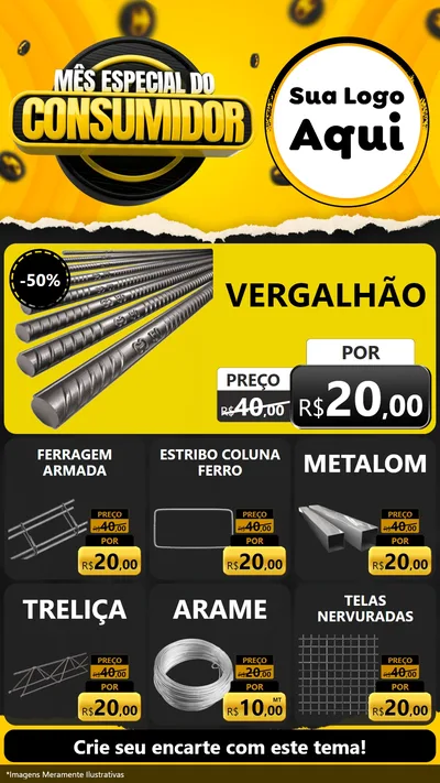 Modelo de Rede Social para Stories com o tema Mês Especial do Consumidor para Ferragens