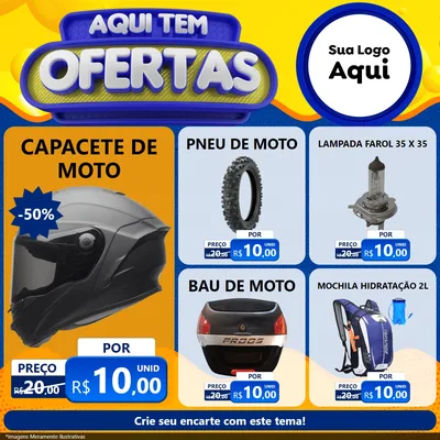 Modelo de Rede Social para Feed Facebook com o tema Aqui Tem Ofertas para Moto peças