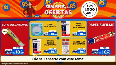 Modelo de TV para TV Horizontal com o tema Semana de Ofertas para Embalagens