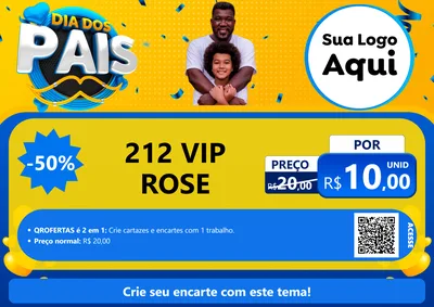 Modelo de Cartaz para Cartaz A4 Horizontal com o tema Dia dos Pais para Perfumes