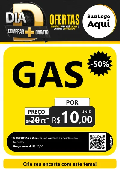 Modelo de Cartaz para Cartaz A4 Vertical com o tema Dia D Mais Economia para Água e gás