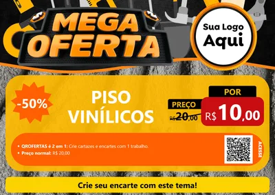 Modelo de Cartaz para Cartaz A4 Horizontal com o tema Mega Oferta para Material para Construção