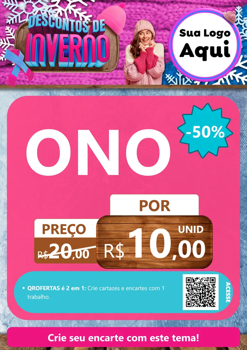 Modelo de Cartaz para Cartaz A4 Vertical com o tema Descontos de Inverno para Óticas