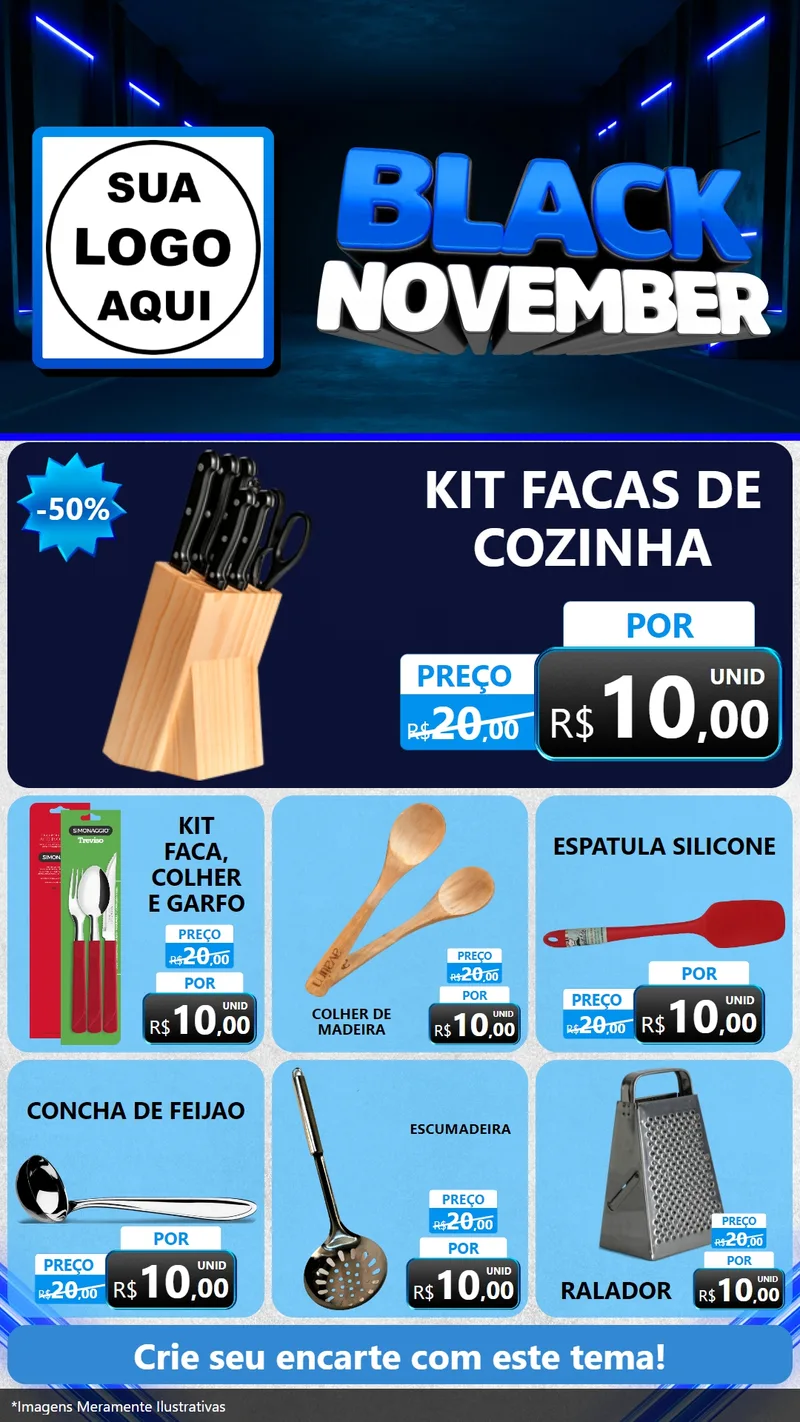 Modelo de Rede Social para Stories com o tema Black November para Utilidades Domésticas