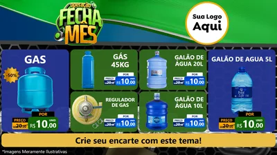 Modelo de TV para TV Horizontal com o tema Operação Fecha Mês para Água e gás