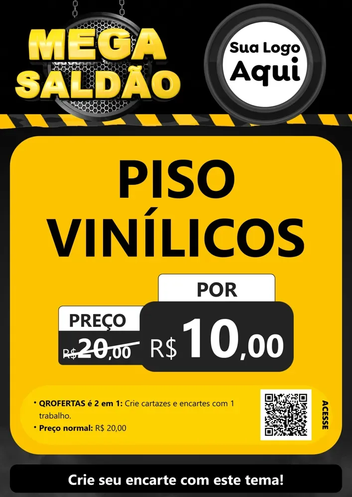 Modelo de Cartaz para Cartaz A4 Vertical com o tema Mega Saldão para Material para Construção