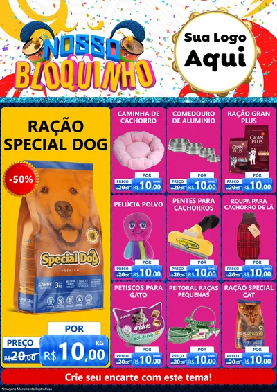 Modelo de Encarte para Encarte A4 Vertical com o tema Nosso Bloquinho para Pet Shop