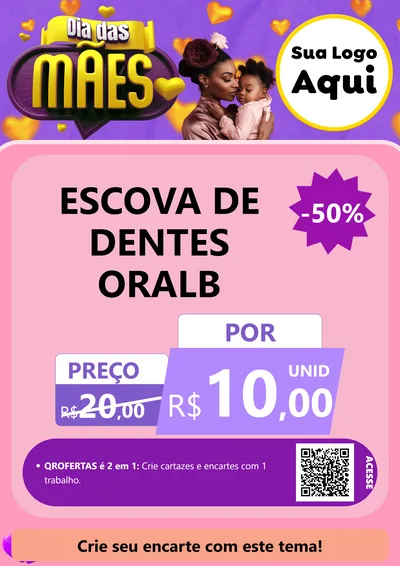 Modelo de Cartaz para Cartaz A4 Vertical com o tema Dia das Mães para Higiene Pessoal