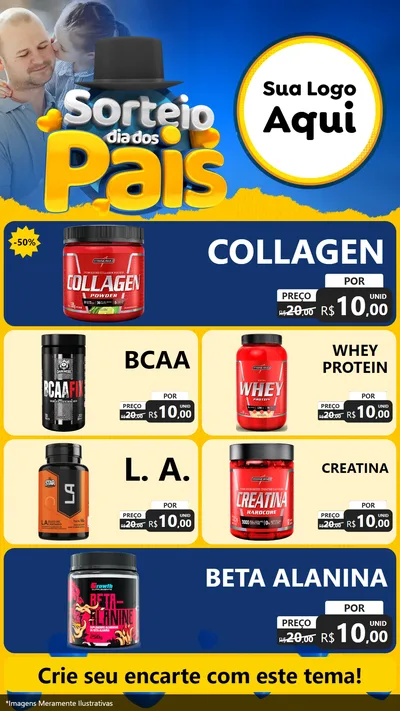 Modelo de TV para TV Vertical com o tema Sorteio Dia Dos Pais para Suplementos alimentares
