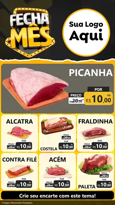 Modelo de Rede Social para Stories com o tema Fecha Mês para Açougue