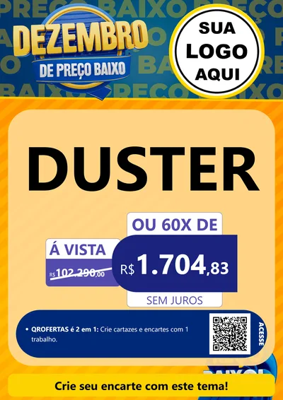 Modelo de Cartaz para Cartaz A4 Vertical com o tema Dezembro de Preço Baixo para Concessionaria de Carros