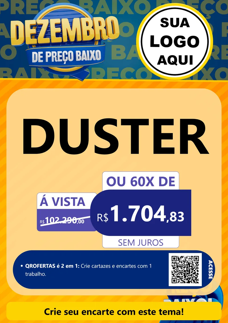 Modelo de Cartaz para Cartaz A4 Vertical com o tema Dezembro de Preço Baixo para Concessionaria de Carros
