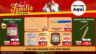 Modelo de TV para TV Horizontal com o tema Alegria em Família Super Ofertas - Natal para Armarinho e Aviamentos