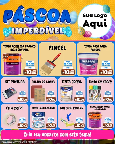 Modelo de Rede Social para Feed Instagram com o tema Páscoa Imperdível para Tintas e Ferramentas