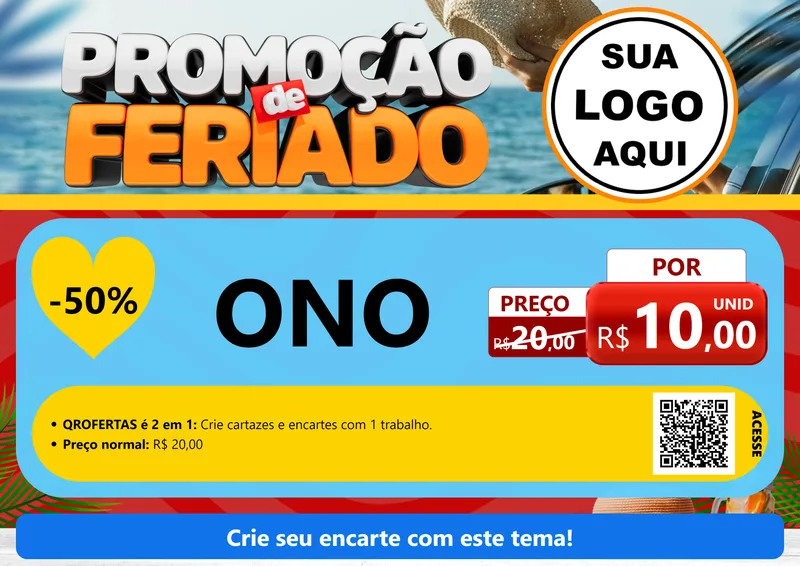 Modelo de Cartaz para Cartaz A4 Horizontal com o tema Promoção de Feriado para Óticas
