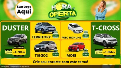Modelo de TV para TV Horizontal com o tema Hora da Oferta para Concessionaria de Carros