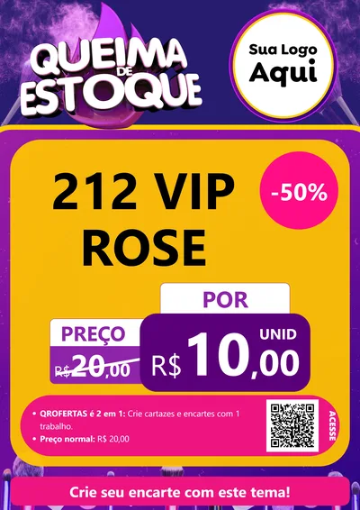 Modelo de Cartaz para Cartaz A4 Vertical com o tema Queima de Estoque para Perfumes