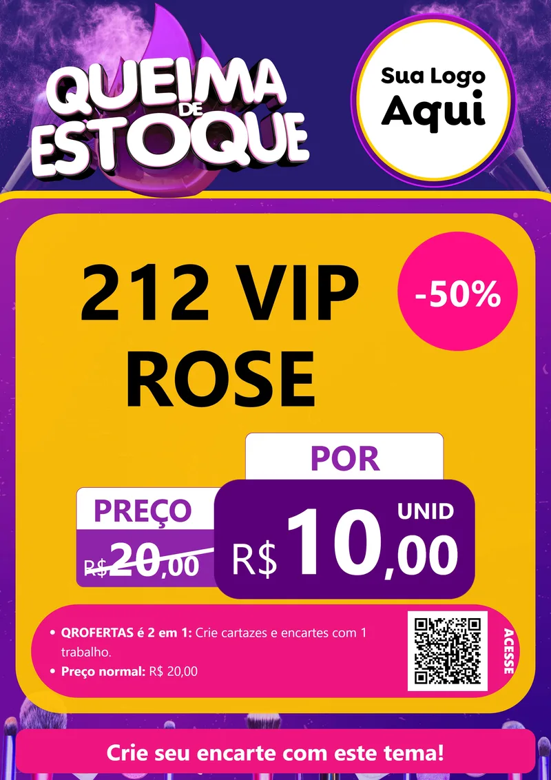 Modelo de Cartaz para Cartaz A4 Vertical com o tema Queima de Estoque para Perfumes