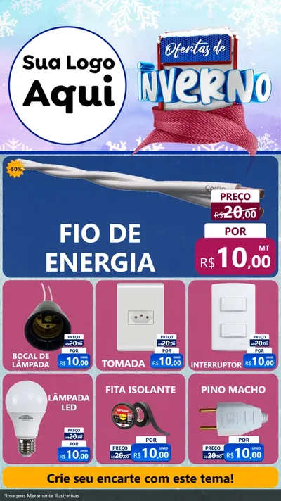 Modelo de Rede Social para Stories com o tema Ofertas de Inverno para Materiais Elétricos