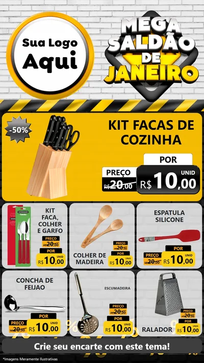 Modelo de Rede Social para Stories com o tema Mega Saldão de Janeiro para Utilidades Domésticas