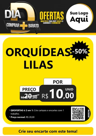 Modelo de Cartaz para Cartaz A4 Vertical com o tema Dia D Mais Economia para Floricultura e jardim