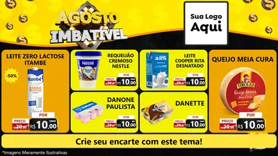 Modelo de TV para TV Horizontal com o tema Agosto Imbatível para Frios e Laticínios