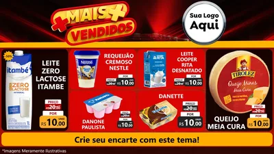 Modelo de TV para TV Horizontal com o tema Mais Vendidos para Frios e Laticínios