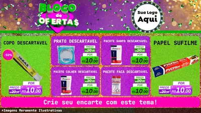 Modelo de TV para TV Horizontal com o tema Bloco de Ofertas para Embalagens