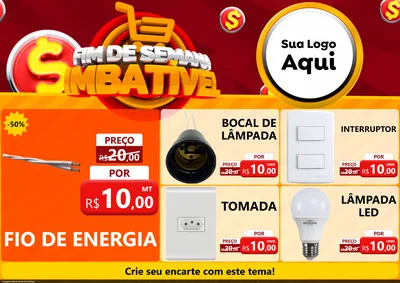 Modelo de Encarte para Encarte A4 Horizontal com o tema Fim de Semana Imbatível para Materiais Elétricos