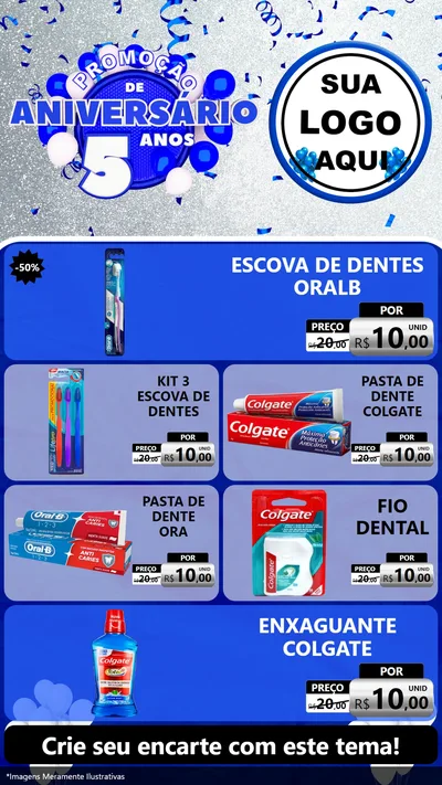 Modelo de TV para TV Vertical com o tema Promoção de Aniversário - 5 Anos para Higiene Pessoal