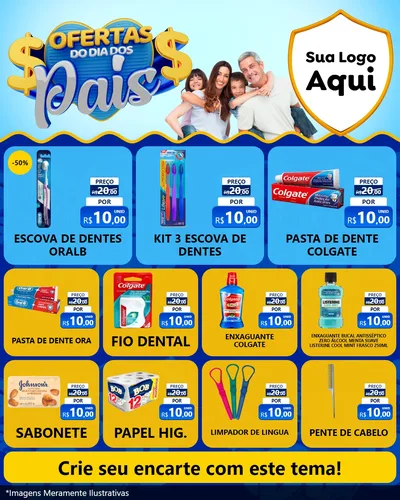 Modelo de Rede Social para Feed Instagram com o tema Ofertas do Dia dos Pais para Higiene Pessoal