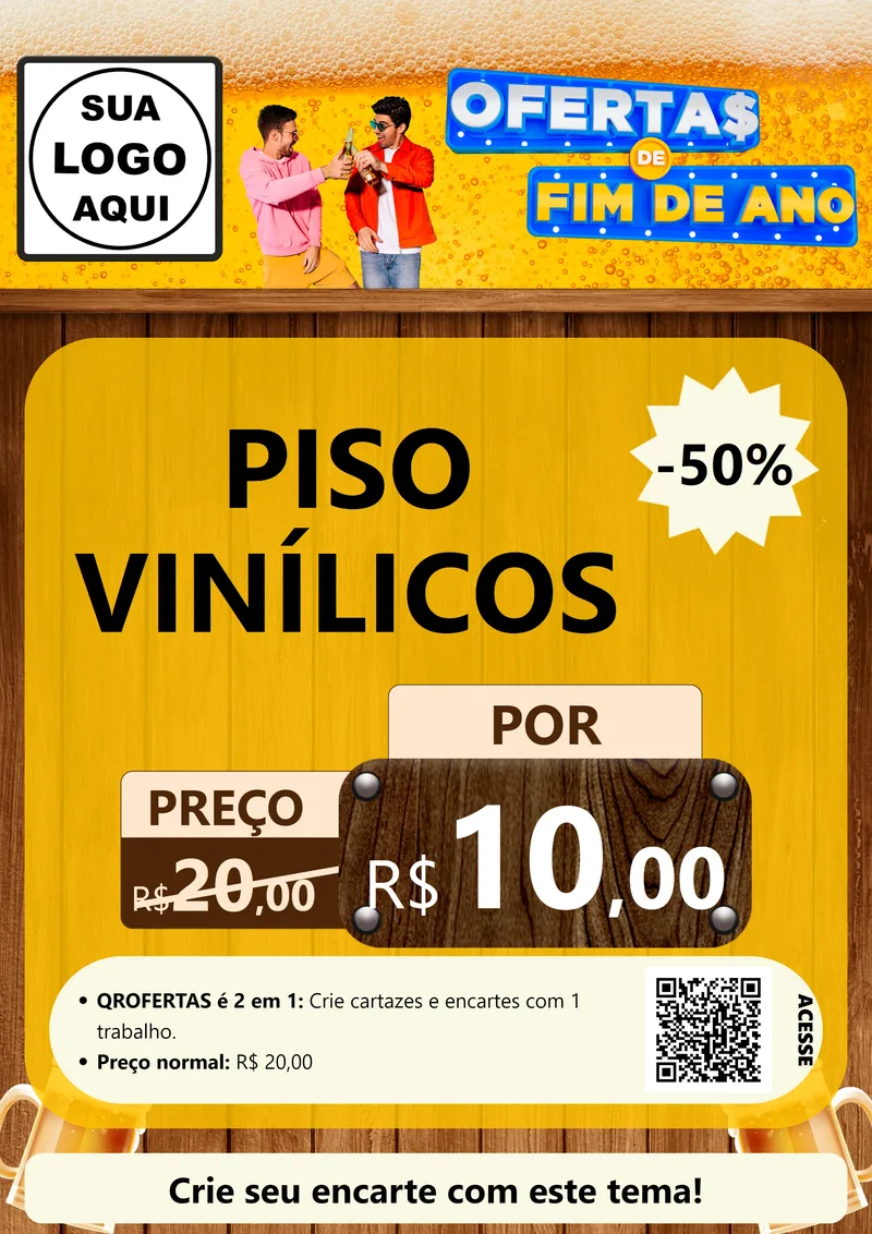 Modelo de Cartaz para Cartaz A4 Vertical com o tema Ofertas de Fim de Ano para Material para Construção