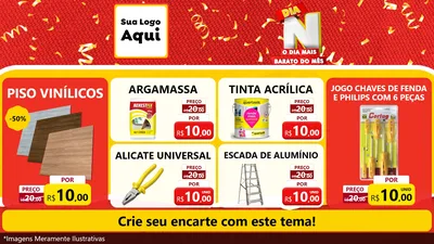 Modelo de TV para TV Horizontal com o tema Dia N o Dia Mais Barato do Mês para Material para Construção