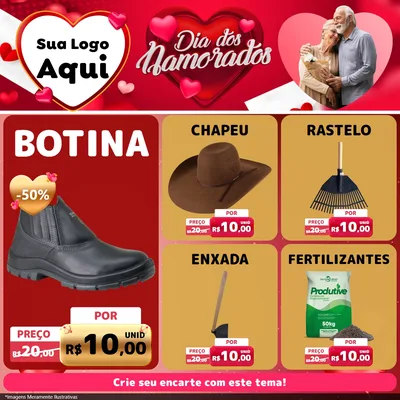 Modelo de Rede Social para Feed Facebook com o tema Dia Dos Namorados para Agropecuária
