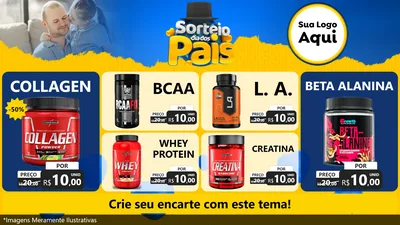 Modelo de TV para TV Horizontal com o tema Sorteio Dia Dos Pais para Suplementos alimentares