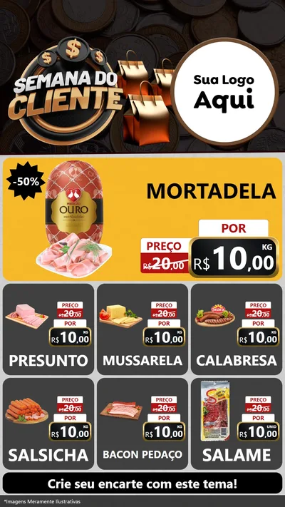 Modelo de Rede Social para Stories com o tema Semana do Cliente para Frios e Laticínios