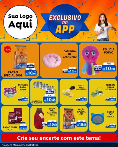 Modelo de Rede Social para Feed Instagram com o tema Exclusivo do Aplicativo para Pet Shop