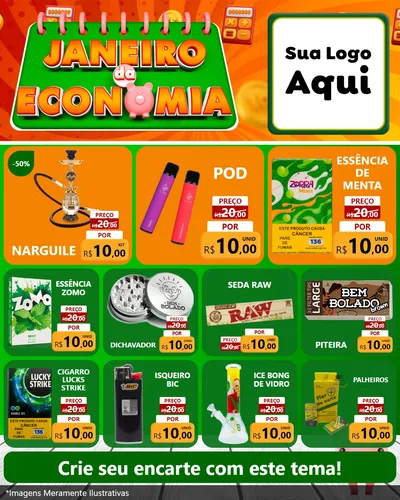 Modelo de Rede Social para Feed Instagram com o tema Janeiro da Economia para Tabacaria