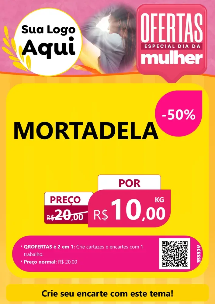 Modelo de Cartaz para Cartaz A4 Vertical com o tema Ofertas - Especial Dia Das Mulheres para Frios e Laticínios