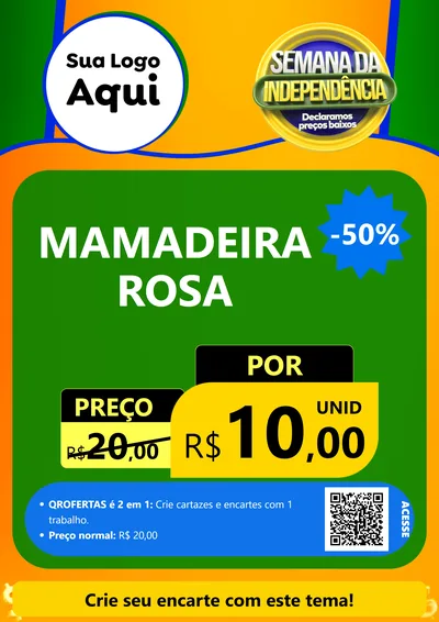 Modelo de Cartaz para Cartaz A4 Vertical com o tema Semana da Independência Declaramos Preços Baixos para Bebês