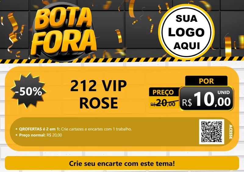 Modelo de Cartaz para Cartaz A4 Horizontal com o tema Bota Fora para Perfumes