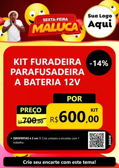 Modelo de Cartaz para Cartaz A4 Vertical com o tema Sexta-feira Maluca para Maquinas e Ferramentas