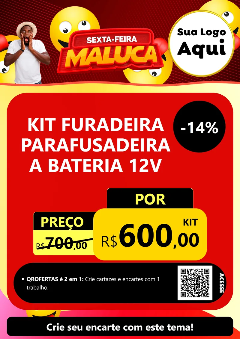 Modelo de Cartaz para Cartaz A4 Vertical com o tema Sexta-feira Maluca para Maquinas e Ferramentas
