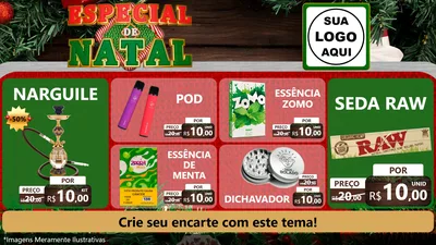 Modelo de TV para TV Horizontal com o tema Especial de Natal para Tabacaria